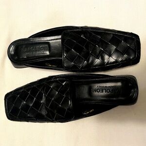 Italian leather loafer mules